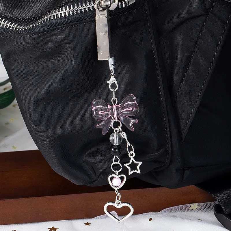 Delicate Bow Star Heart Keychain For iphone Creative Lanyard Key Chain Bag Phone Pendant Chain Y2K Kpop Jewelry Girls GiftT251127