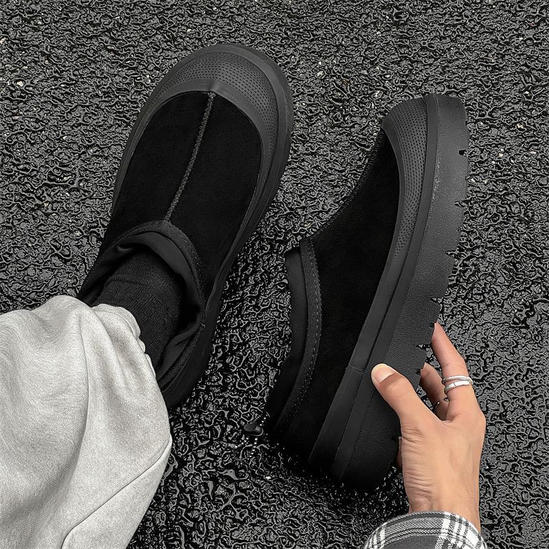 New design hot selling winter men's thick soled snow boots anti slip wear-resistant outdoor versatile with plush elastic band cotton shoes free s