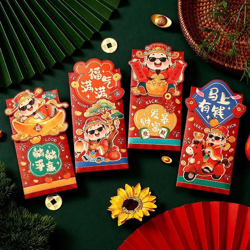 4/6Pcs New Year Red Envelope 2026 Chinese Spring Festival Hongbao Traditional Lucky Money Packets Horse Year Money Pouch Z251127