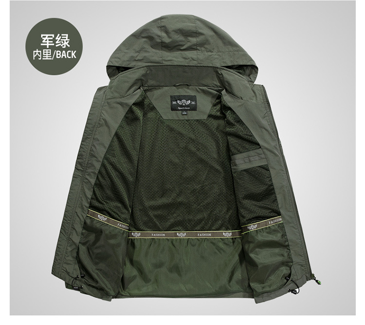 designer Men's Jacket Windbreaker Lightweight Outdoor Windproof Sun Protection Breathable Hiking Rain Coat Trekking Sportswear Camping Gear EU Si