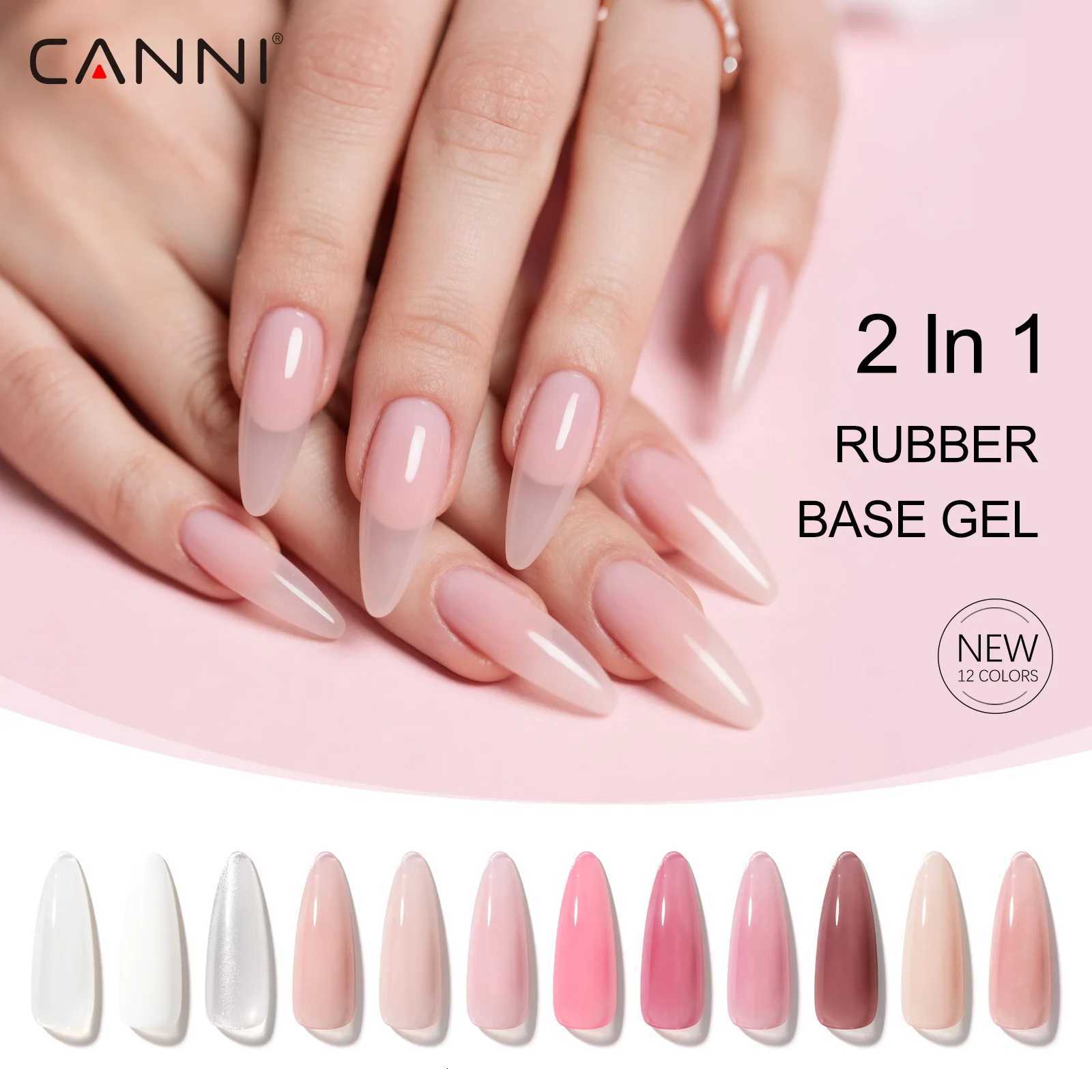 CANNI Rubber Base Gel 9ml 12 Colors TPO/HEMA FREE Soft Builder Base Soak Off UV LED Nail Gel Strengthening for Natural ManicureT251127