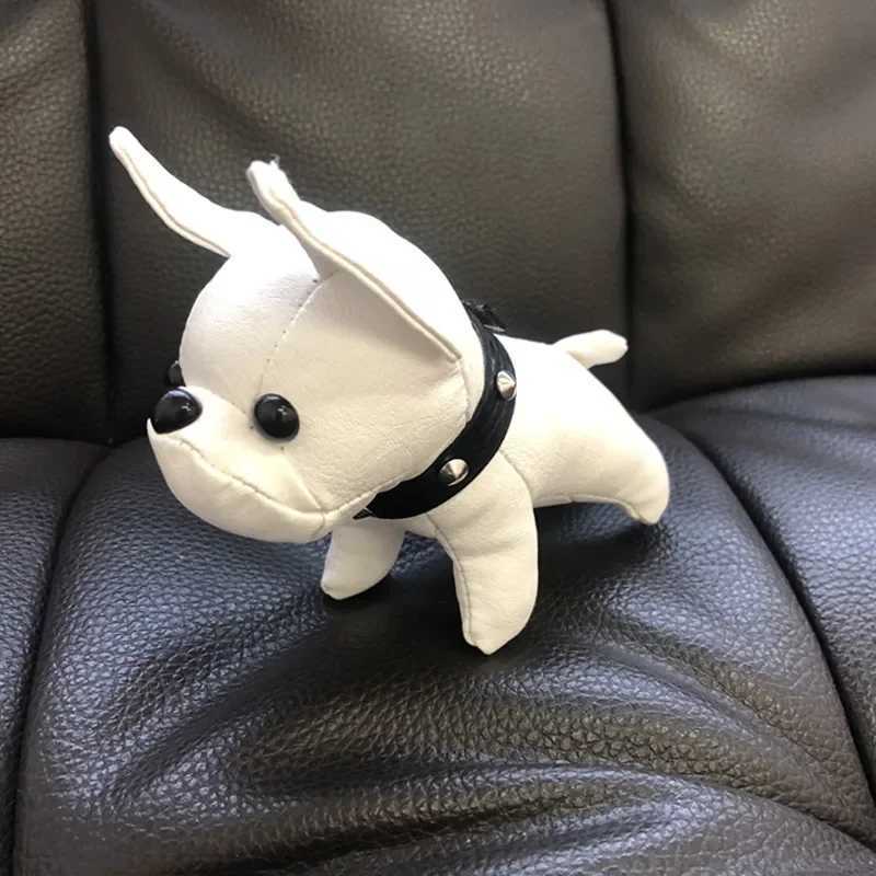 10cm Bulldog Keychain Pu Leather Animal Dog Keyring Holder Bag Charm Trinket Chaveiros Bulldog Bag AccessoriesT251127