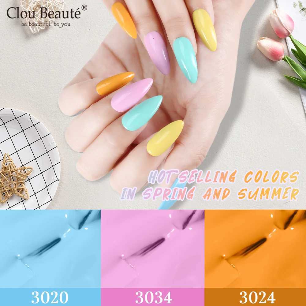Clou Beaute 15ml HEMA TPO FREE Color Gel Nail Polish Nude Pink Red Green Collection Nail Gel Polish Glitter Soak Off UV LED GelT251127