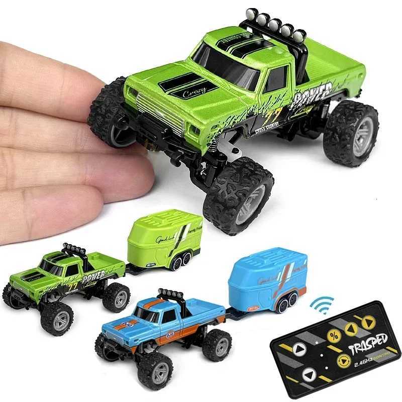 RC Off-Road Monster Truck 1/64 Remote Control Mini Climbing Car Alloy Material 24G Remote Control Electric Off-Road Vehicle Y251127