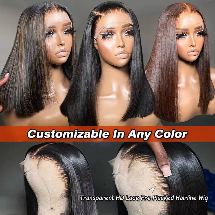 Wholesale Kim K 2x6 Lace Bob Wigs 12inch Vietnamese Double Drawn Wigs 11A Grade 100 Human Hair Bone Straight Hair Wigs