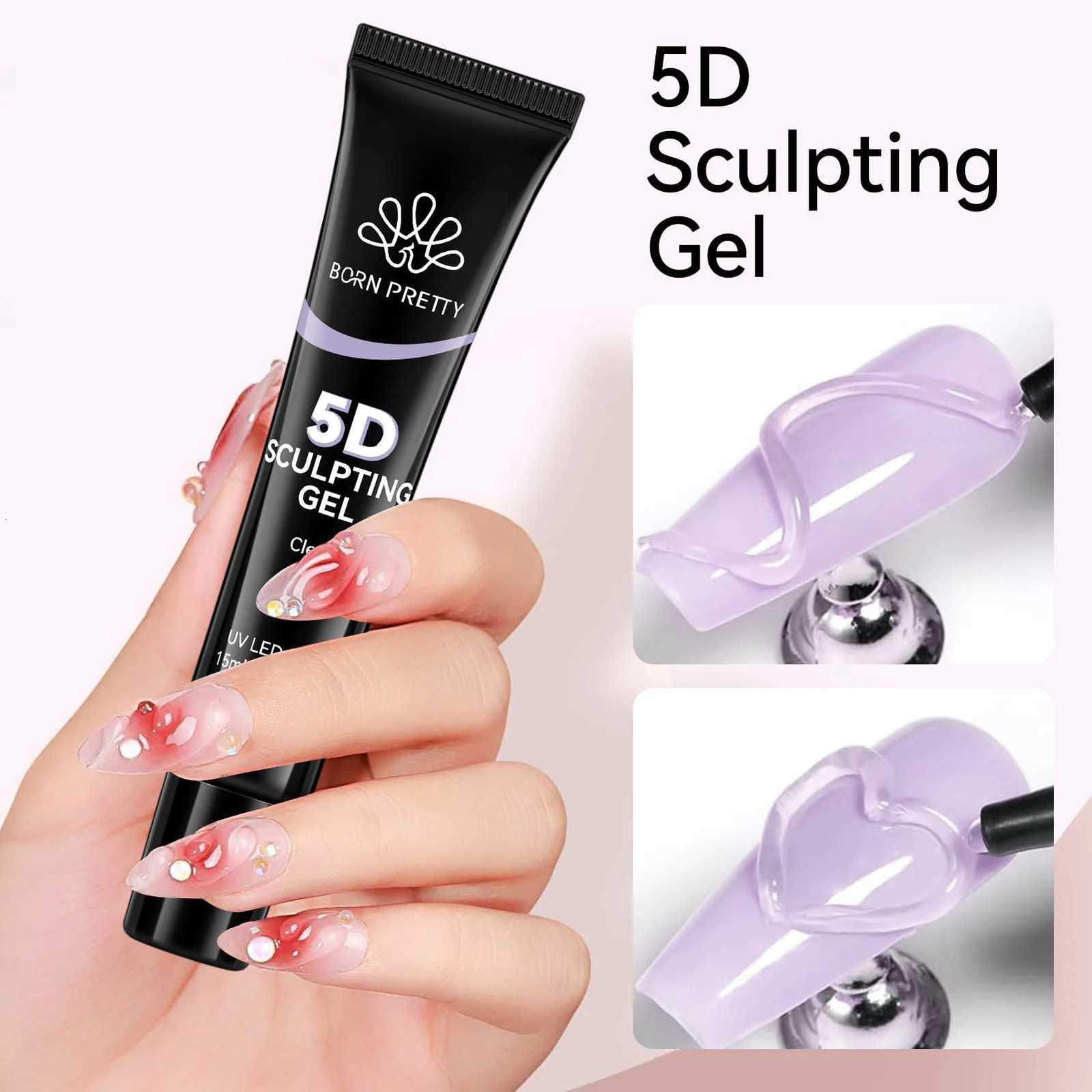 BORN PRETTY 15ml 5D Sculpting Gel Intricate Carvings Shapes Flower Fruit 3D Designs Nail Art Gel Varnish ManicureT251127