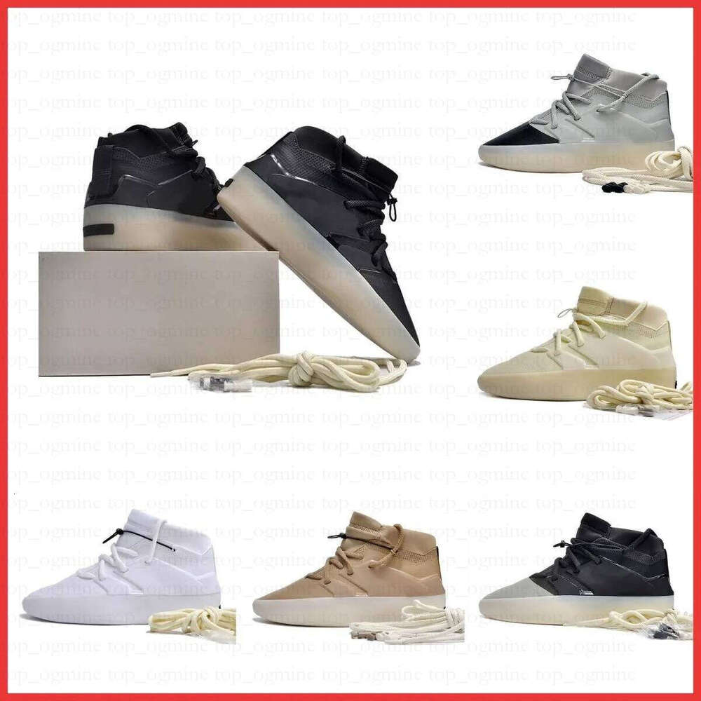 2025 New Fears Rivalry of God x Athletics Basketball FOG Designer Big Casual Originals Fashion Shoes Black White Grey Suede Men Sports High Sneakers Size 40-46