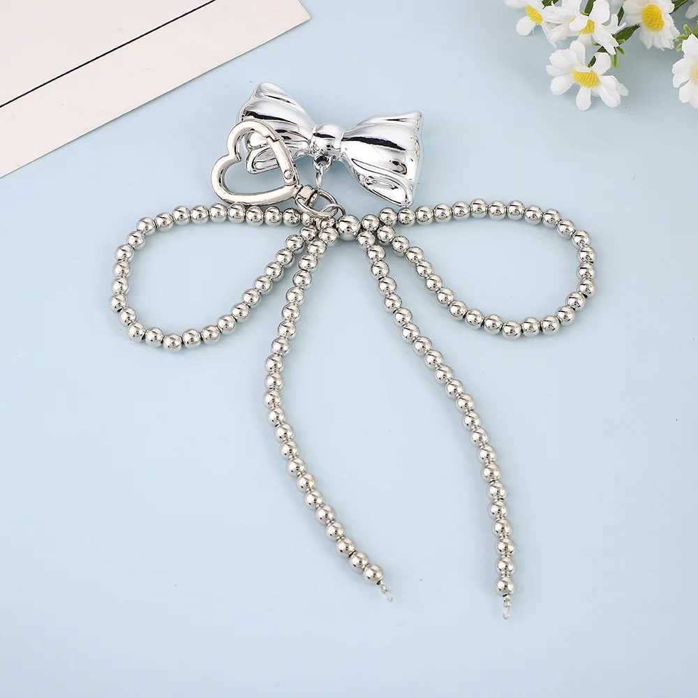Yupsk Elegant Sweet Beads Pearl Bowknot Keychain Heart Pendant Keyring Y2K Aesthetic Key Chain Holder for Girl Bag AccessoriesT251127