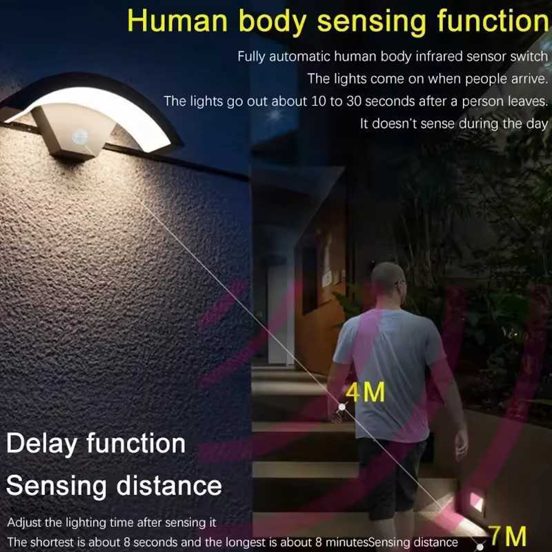 2PCS Outdoor Lights LED Motion Sensor 18W 24W IP66 Waterproof Wall Lamps Entrance Porch Garden Courtyard Aisle Street lightingM251127