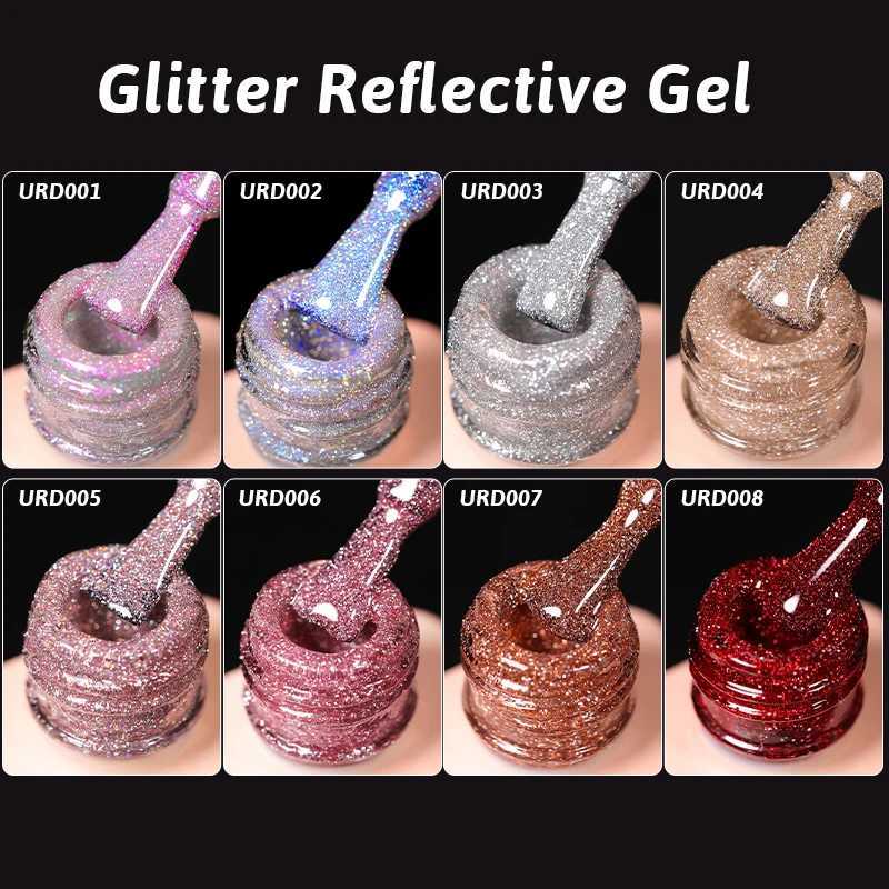 UR SUGAR 15ml Champagne Gold Reflective Glitter Gel Nail Polish Shining Effect Semi Permanent Soak Off UV Gel Nail Art ManicureT251127