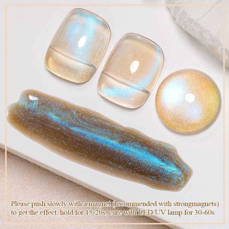 7ml Aurora Blue Tears Cat Eye Magnetic Gel Nail Polish Sparkling Shimmer Fairy Crystal Magnetic Gel Nail Polish DIY Charm NailsT251127