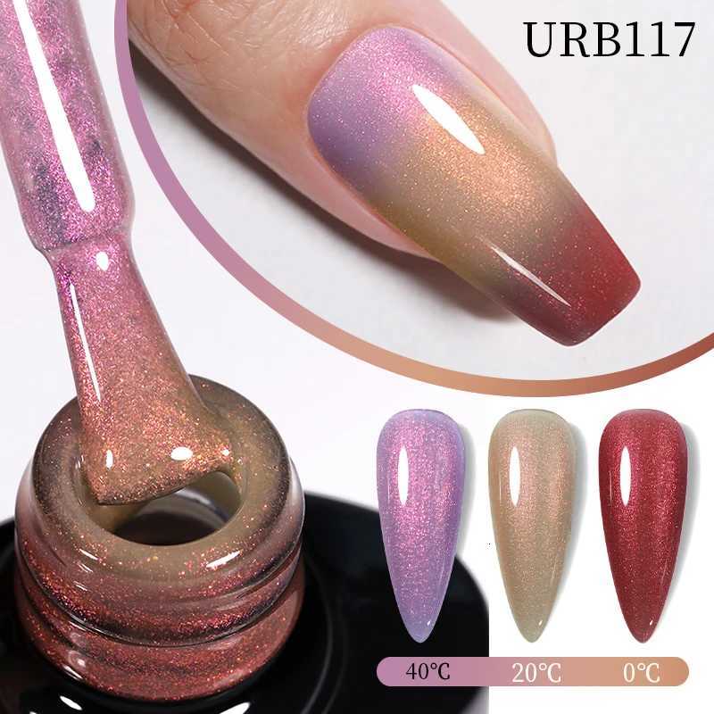 UR SUGAR 7ml Thermal Auroras Glitter Gel Nail Polish Winter Temperature 3 Colors Changing Soak Off UV LED Manicure Nails GelT251127