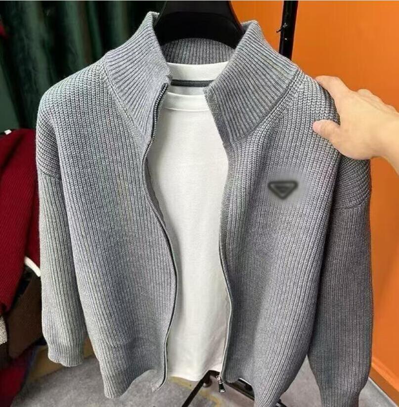 Designer men Sweaters Fashion Vintage gray Black Knitted zipper cardigan Jacket men women sweaters casual long Sleeve coat clothes