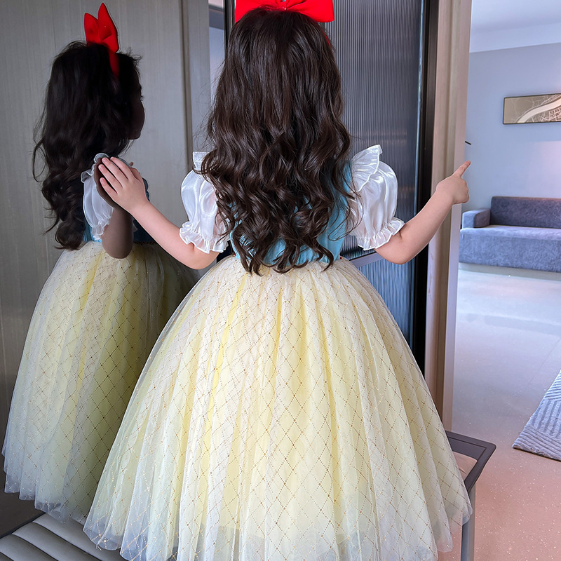 Disney children's designer clothing girls A-line skirt birthday dress beach dress Snow White children's clothes girls Elsa dress children�