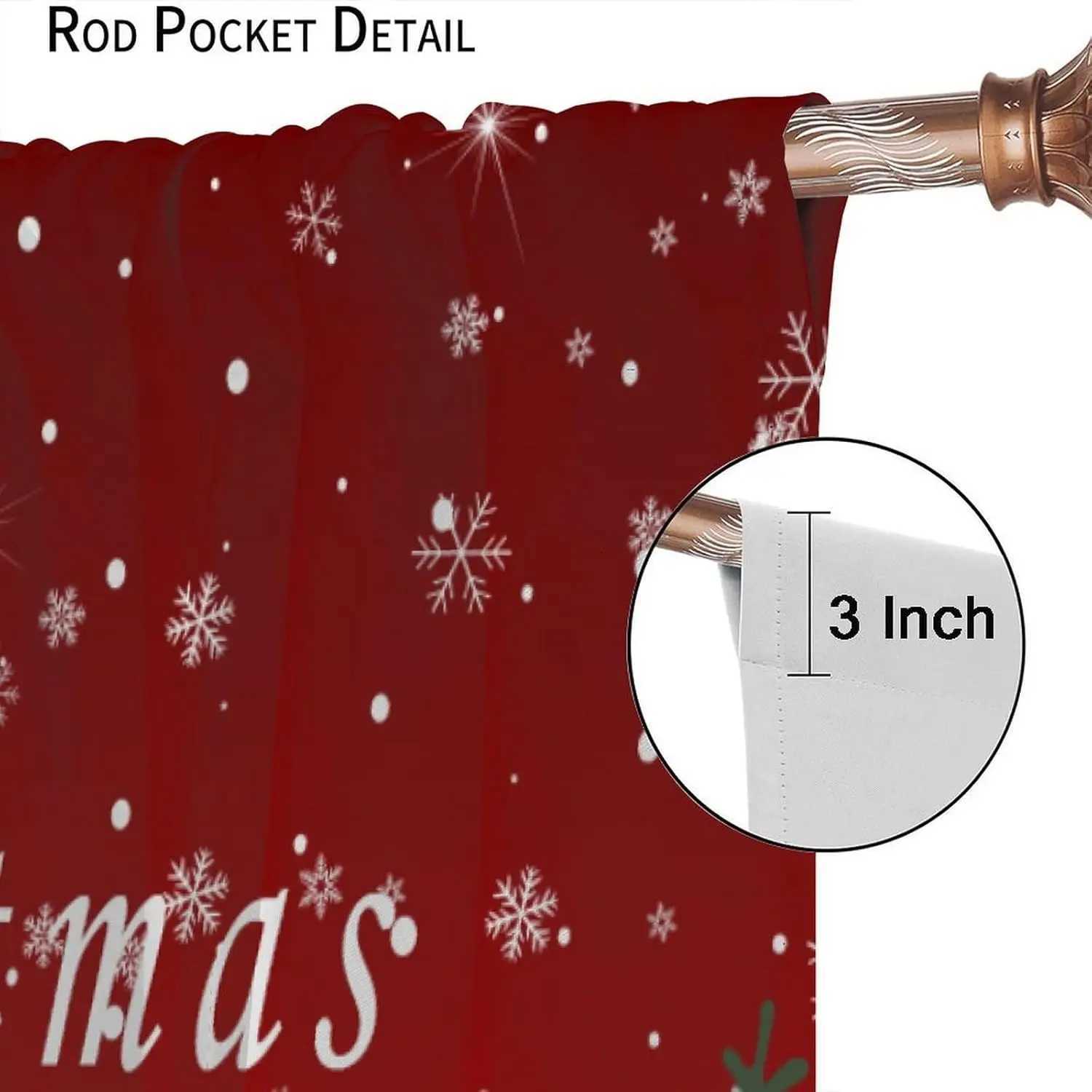 Curtain Christmas Red Christmas Curtains Winter Holiday Snowman Window Treatments Drapes for Bedroom Living Room Xmas Tree Truck New Year Drapes Y2511
