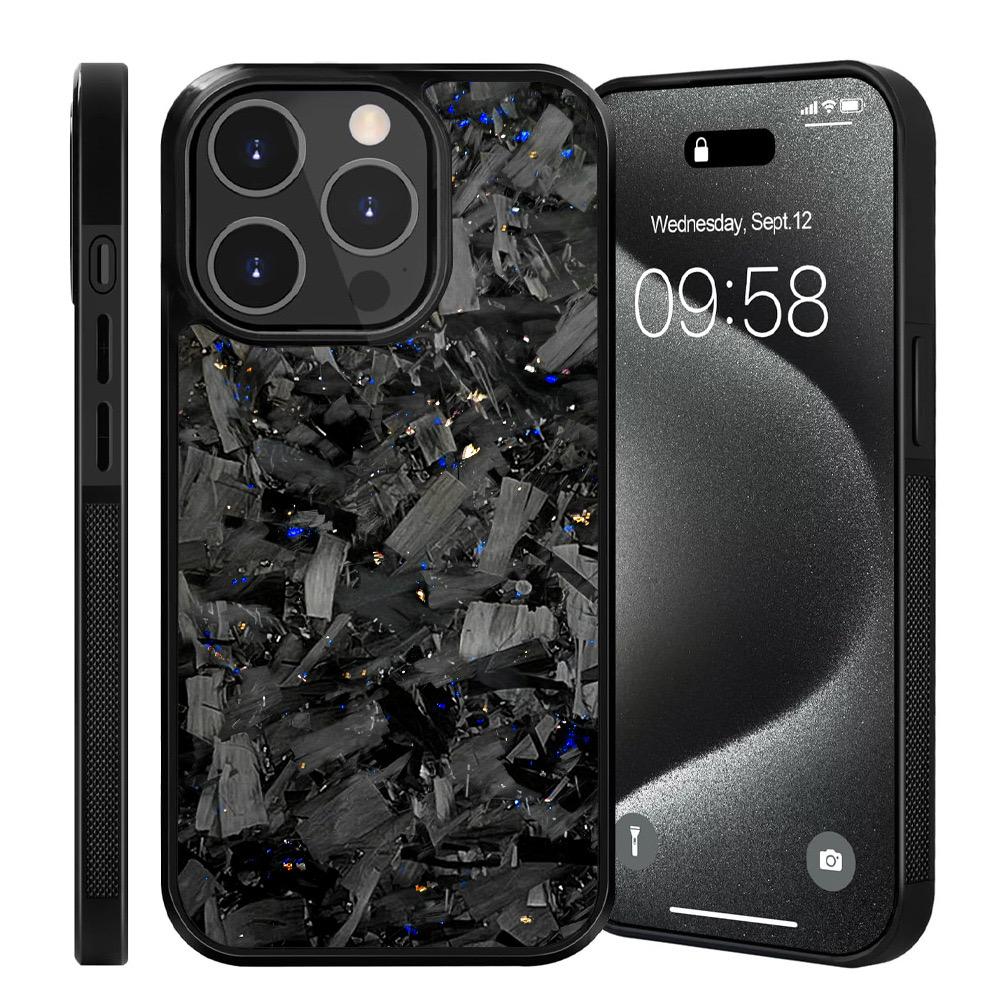 New Large Grain Carbon Fiber Mobile Phone Case Is Suitable for Apple Iphone16/1514/13/12/11 Pro Max Gold, Silver, Green