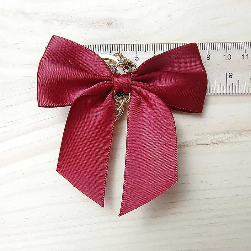 Ribbon Large Bow Keychain Gifts Women Phone Bag Silk Pendant Car Key Holder Jewelry Romantic Charm Ornament Sweet Bow KeychainT251127
