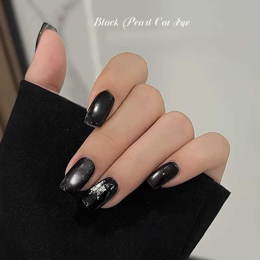 WS Black Glass Cat Magnetic Gel Nail Polish Punk Style Nail Art Manicure Varnis Semi Permanent Gel for Winter Nail SuppliesT251127