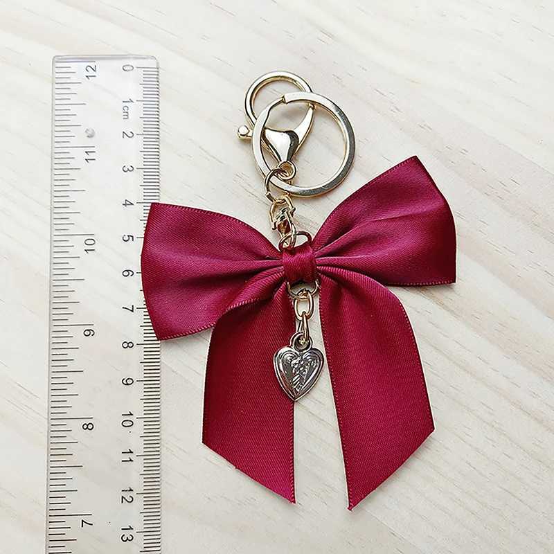 Ribbon Large Bow Keychain Gifts Women Phone Bag Silk Pendant Car Key Holder Jewelry Romantic Charm Ornament Sweet Bow KeychainT251127