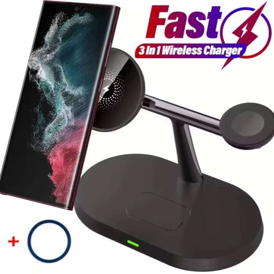 30W in Magnetic Wireless Charger Fast Charging Dock Station For Samsung Galaxy S25 S24 Watch 7 6 5 4 3 Active 1 2 Earbuds
