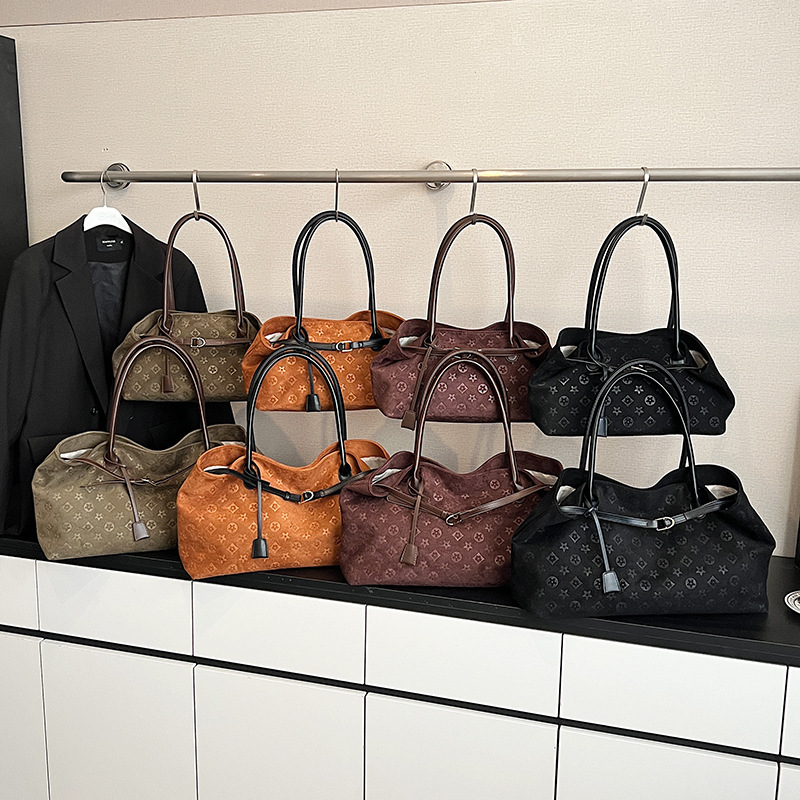 Free Shipping Foreign Style Large Capacity Hand Tote Bag All Kinds Of Printing Simple Retro Style Armpit Bag High Sense Fashion Shoulder Bag