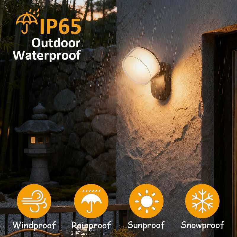 LED Outdoor Wall Light IP65 Waterproof Motion Sensor Wall Lamps Porch Balcony Garden Street Lights Corridor Home Decor LightingM251127