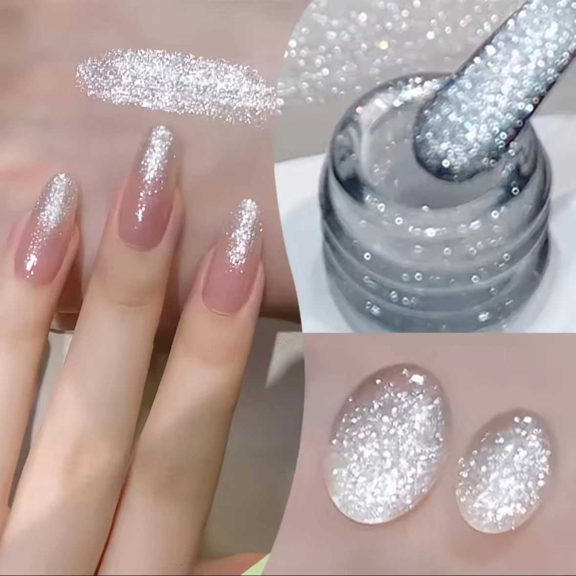 MIANEL 12ML 1-9pcs Wedding Fine Glitter Gel Nail Polish 2025 New Style Nail Polish White Nails Glitter Powder Gel Nail GlueT251127