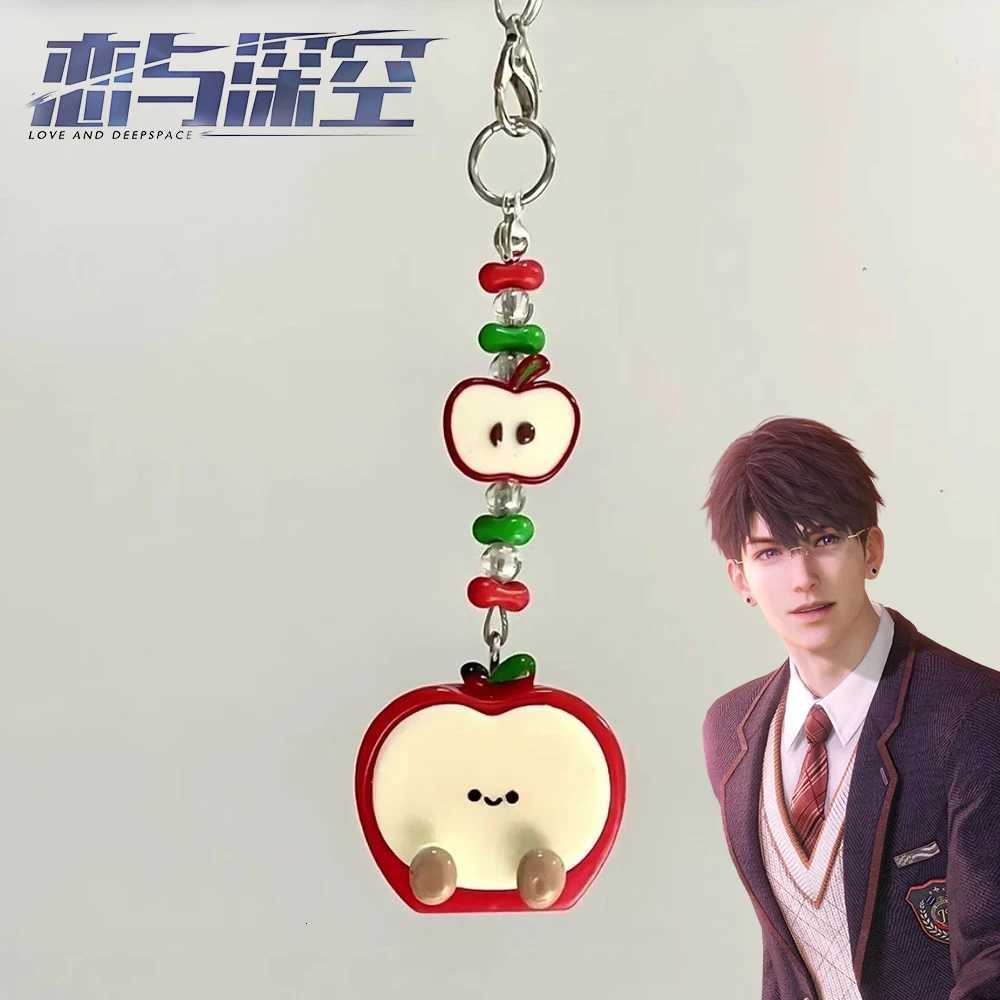 Game Love and Deepspace Caleb Cosplay Alloy Keychain Rope Phone Chain Apple Pendant Keyring Backpack Accessories Xmas GiftsT251127