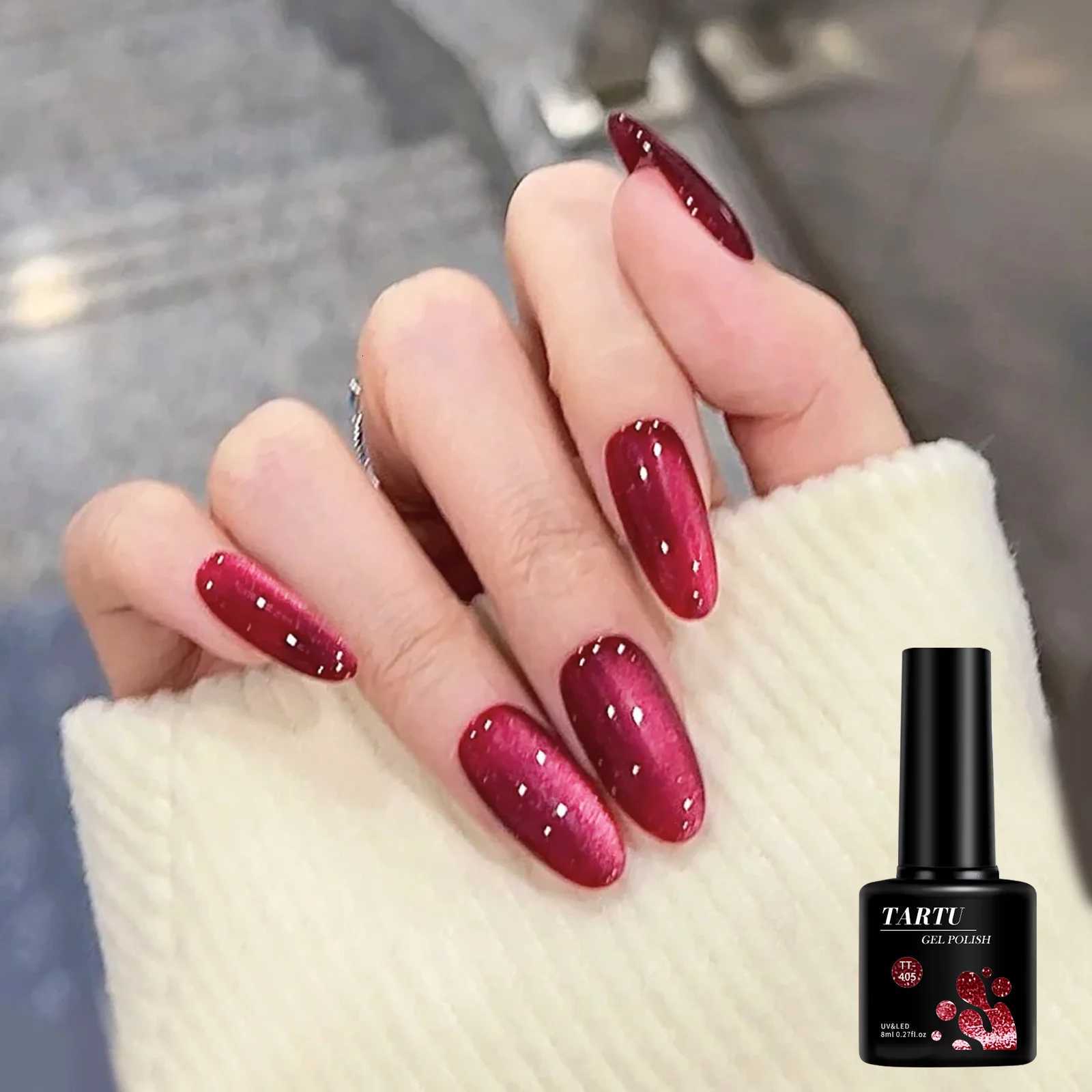 Cat Eye Gel Nail PolishRed Brown black 8ml Soak Off LED/UV Holographic Glitter Nail Artfor Home Salon Manicure Gift for WomenT251127