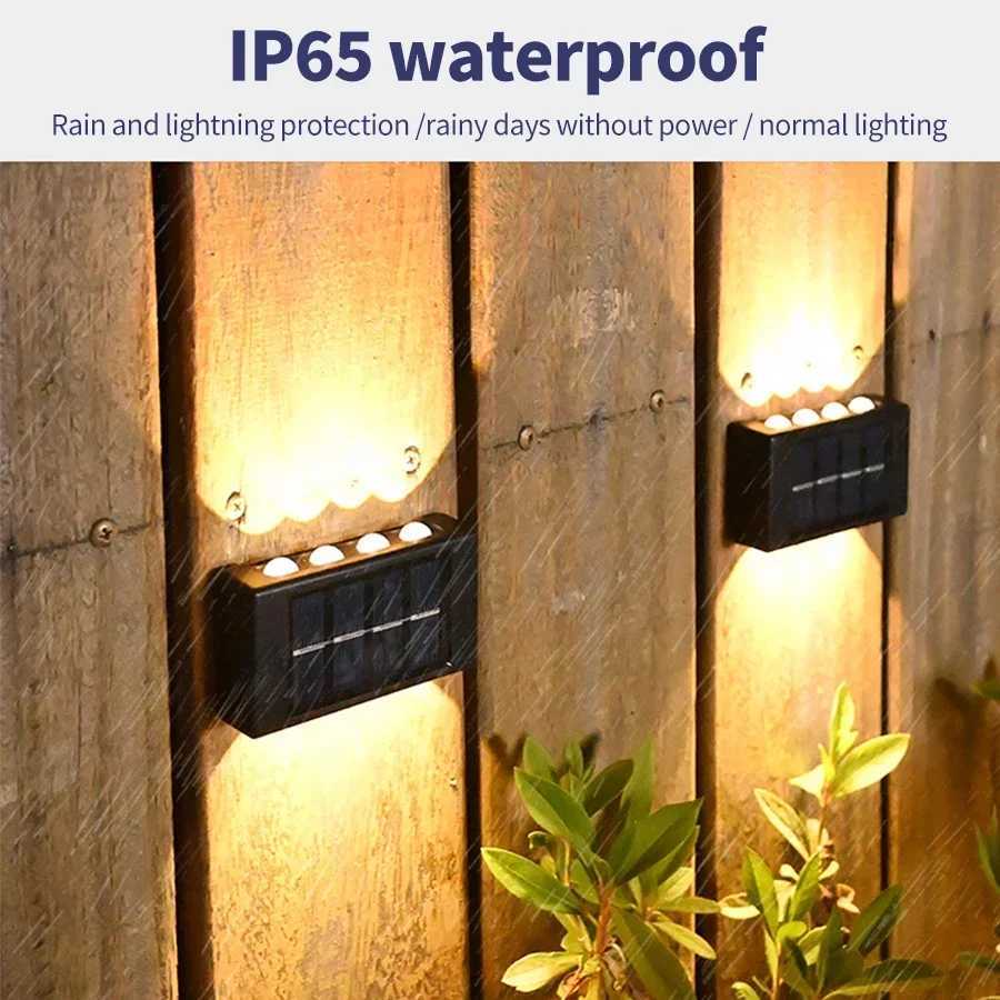 Outdoor LED Solar Garden Light Solar Wall Lamp Up And Down Luminous Waterproof Solar Powered Wall Washer Light Yard Street DecorM251127