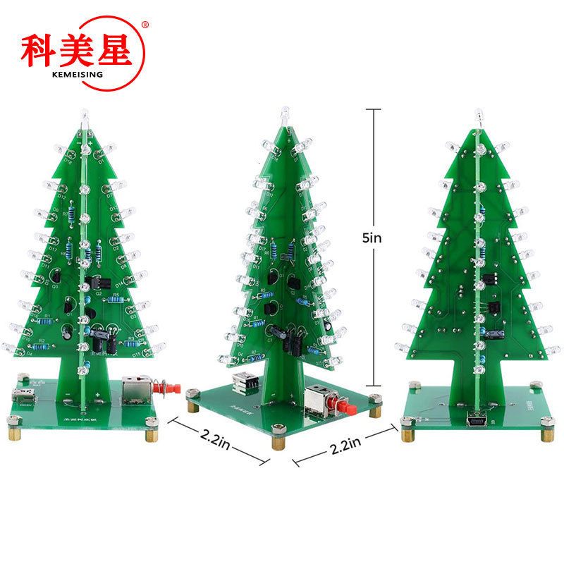 Christmas Tree DIY Colorful Flash Electronic Practice Handmade Kit Gift Jewelry 221123