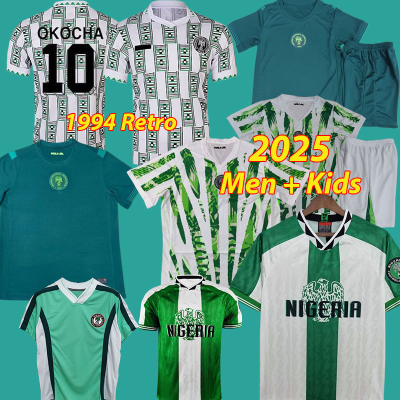 2025 Nigeria Soccer Jerseys OKOCHA YEKINI FINIDI IGHALO Top 1994 1996 Retro Nigeria Vintage football shirtS AMOKACHI 94 96 98 Men Kids Unifrom Classic maillot de foot
