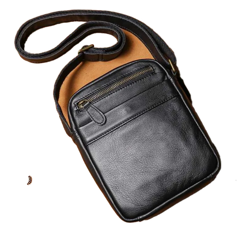 2025S Designer GURO High Quality Head Layer Cowhide Bag Mens Genuine Leather Small Crossbody Mans Satchel Daily Mobile PouchC250222 Shoulder crossbody