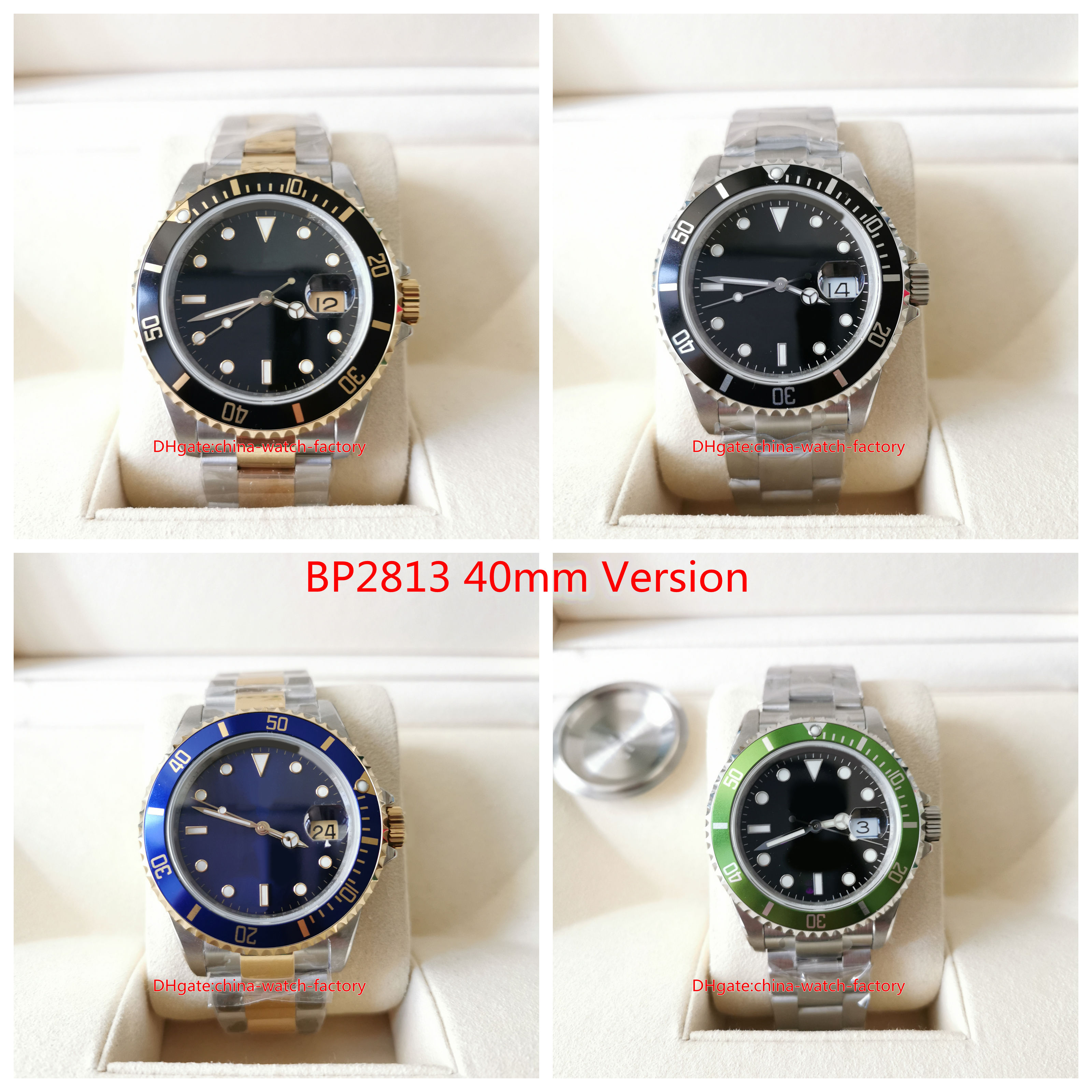 5 Style BP Factory Mens Watch BPF BP2813 Vintage 40mm 16610 116613 Chronometer Stainless Steel LumiNova Watches Asia 2813 Mechanical Automatic Men's Wristwatches