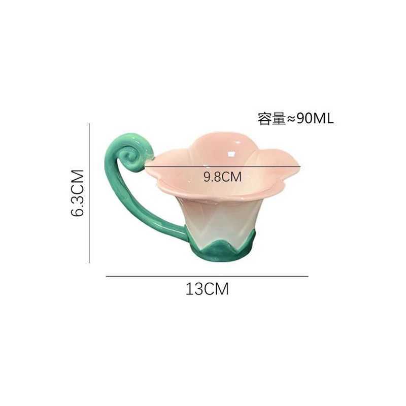 European Flower Ceramic Coffee Cup Exquisite Breakfast Milk Mug English Afternoon Tea Flower Tea Mug Embossed Flower Cup Gifts C251127