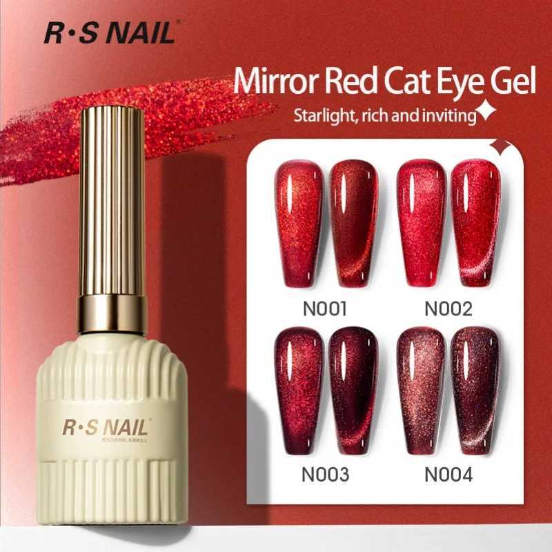RSNAIL 10ml Cherry Ruby Red Cat Eye Gel Nail Polish Red Wine Magnetic Gel Polish Soak Off UV LED Glitter Cateye Nail Varnish GelT251127