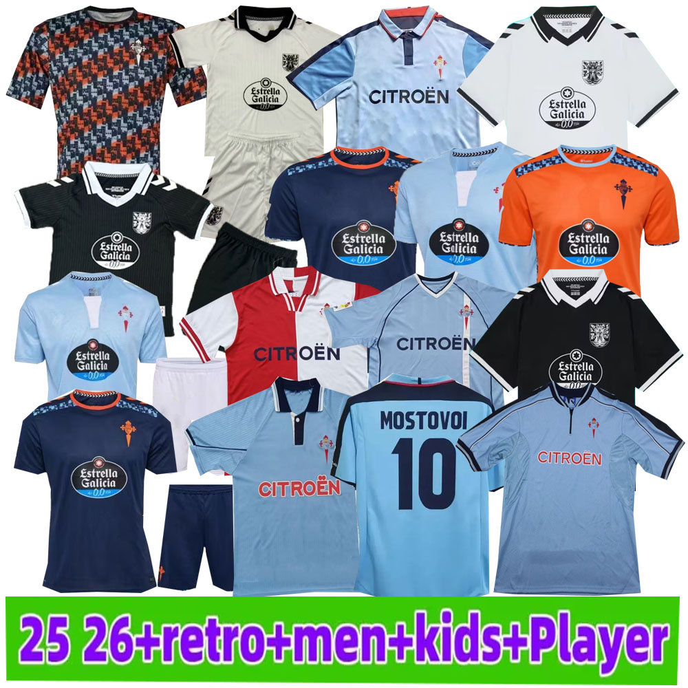 24 25 26 Celta Vigo jersey Retro classic celta soccer jerseys MOSTOVOI 99 00 2002 2004 Mostovoi Vagner Contreras football shirt kids kit