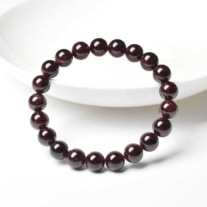 Natural Garnets Red Gemstone Round Stone Beads 6mm 8mm Rhodolite Crystal Elastic for Women Men Quality Jewelry C251105