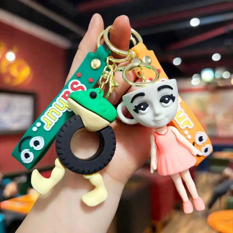 Brainrot Animal Keychain Tung TungTung Sahur Tralalelo Shark Key Ring Anime Keychain Kids Keyring Funny Bag Pendant Friends GiftT251127
