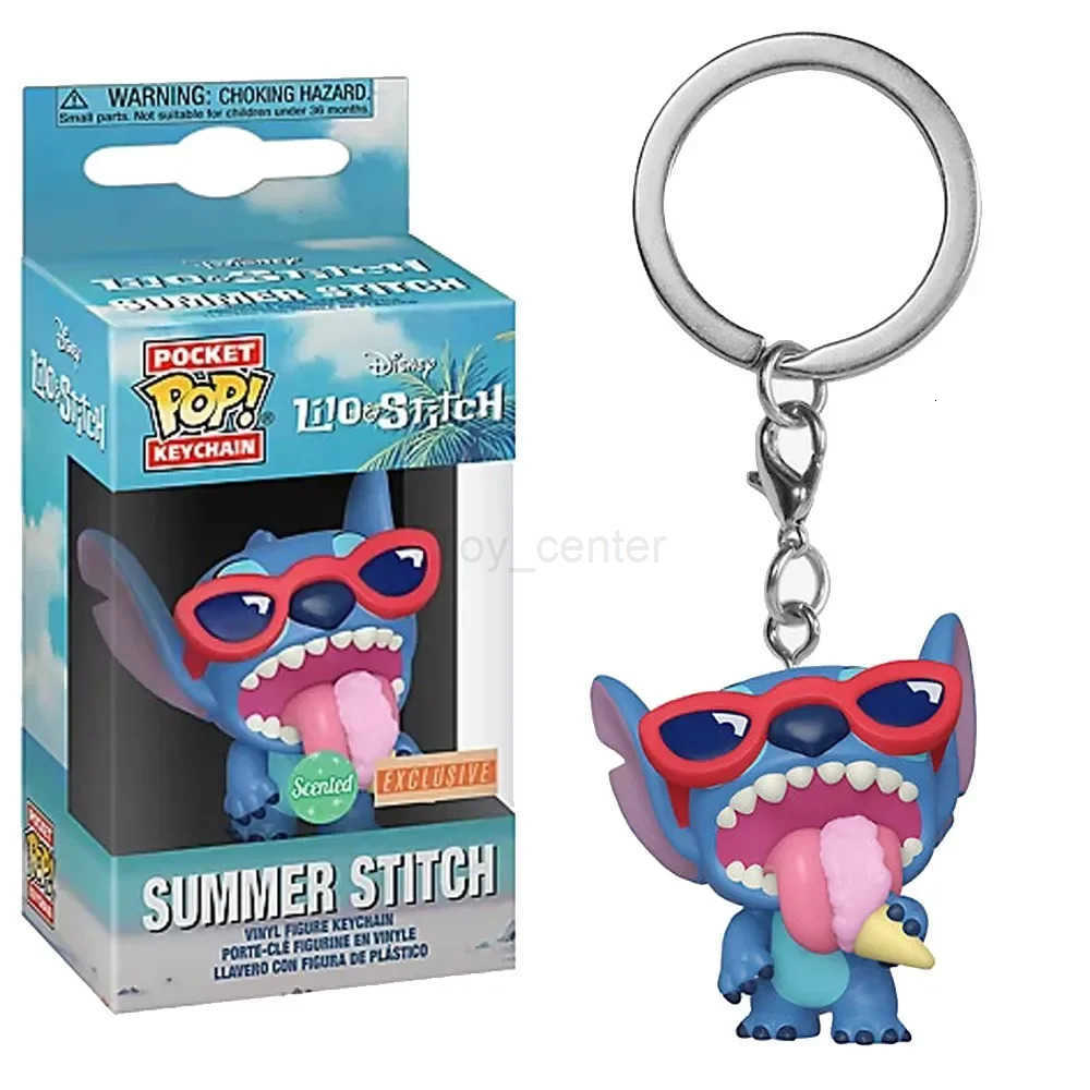Disney FUNKO POP Elvis Lilo Stitch Stilts Keychain Summer Stitch Scented Exclusive Vinyl Action Figures Collection Model Kid Toys Gift H251127