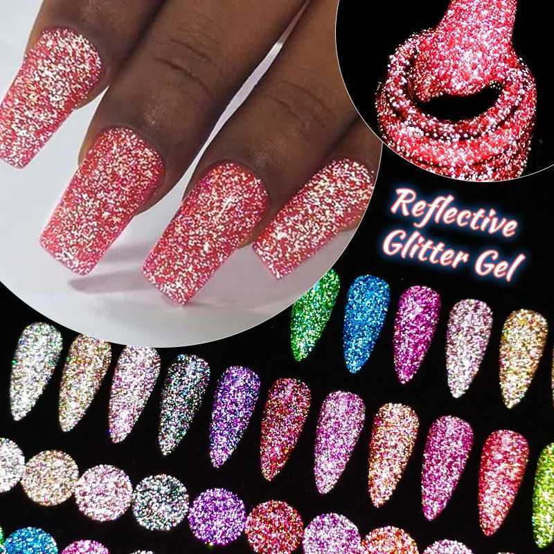 7Ml Reflective GlitterGel Nail Polish Bright Sparkling Silver Color Semi-permanent Soak Off Nail Art UV Varnish Nail SuppliesT251127