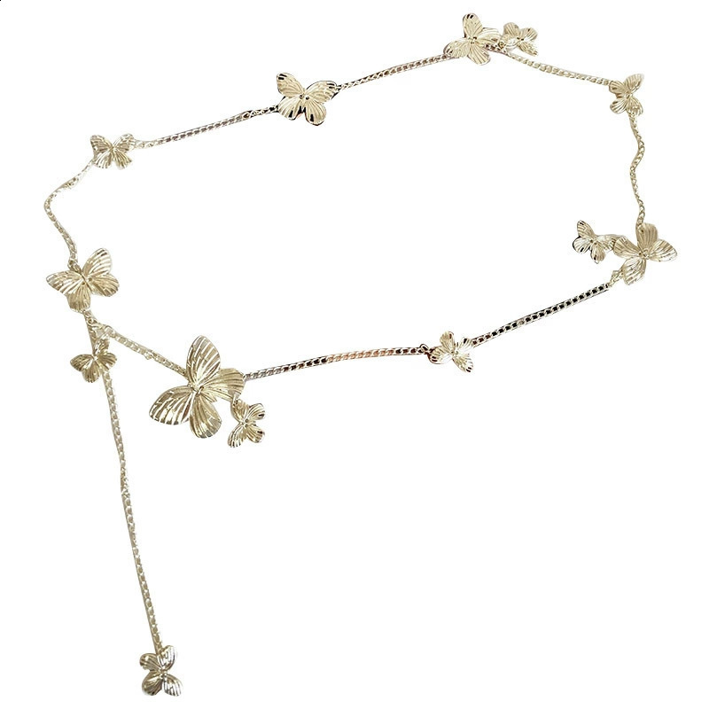 Golden butterfly waist chain versatile simple and niche design belt style exquisite personality elegant and versatile accessories 250225
