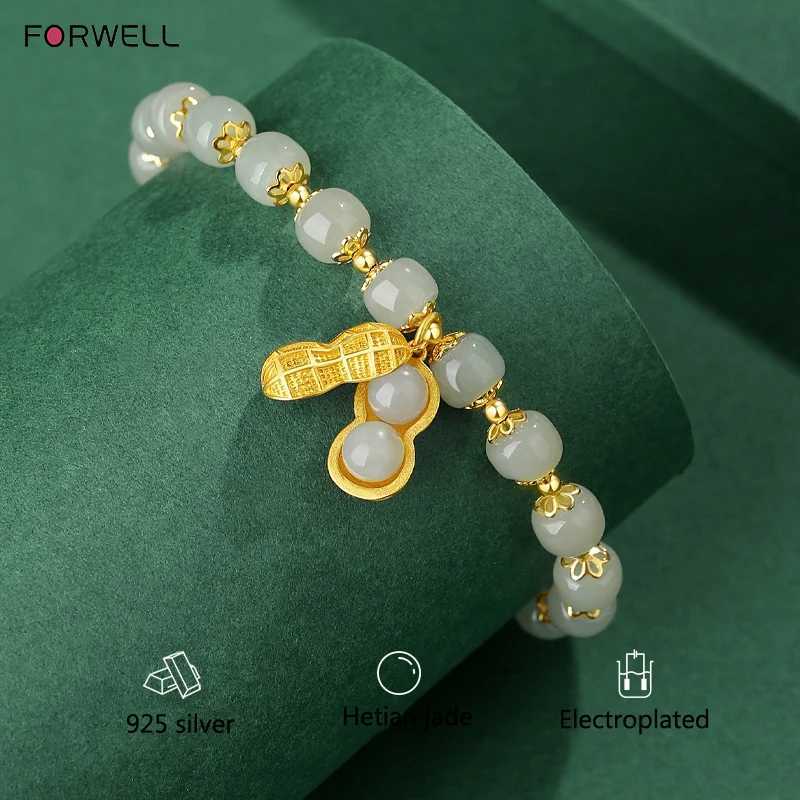 FORWELL Womens Natural Hetian Jade Beaded Adjustable Hand-Carved Fashion Jewelry Gift Woman Customized C251105