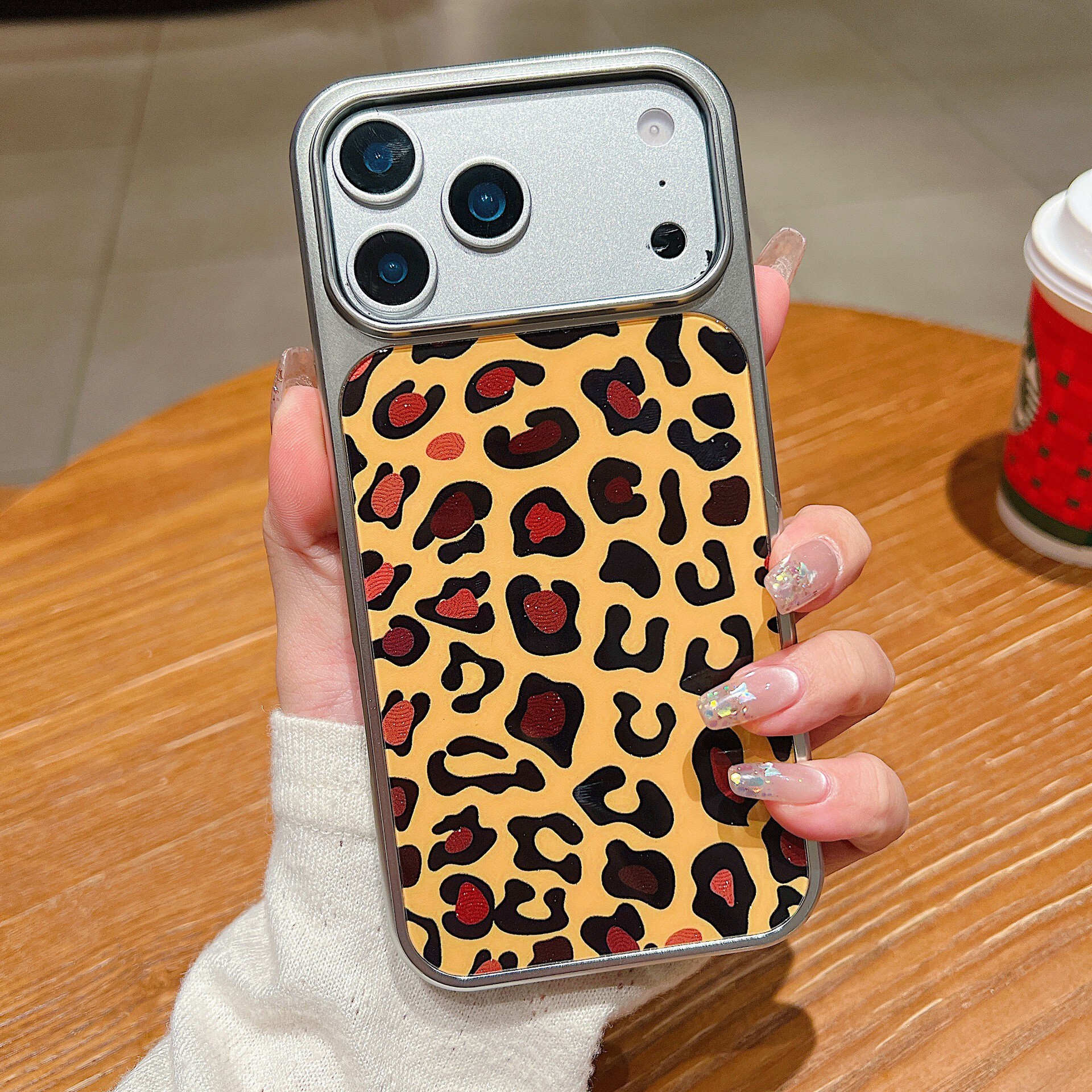 Leopard Phone Case iPhone 17 Pro Max Compatible with Apple 16/15 Pro Electroplated Edge Style