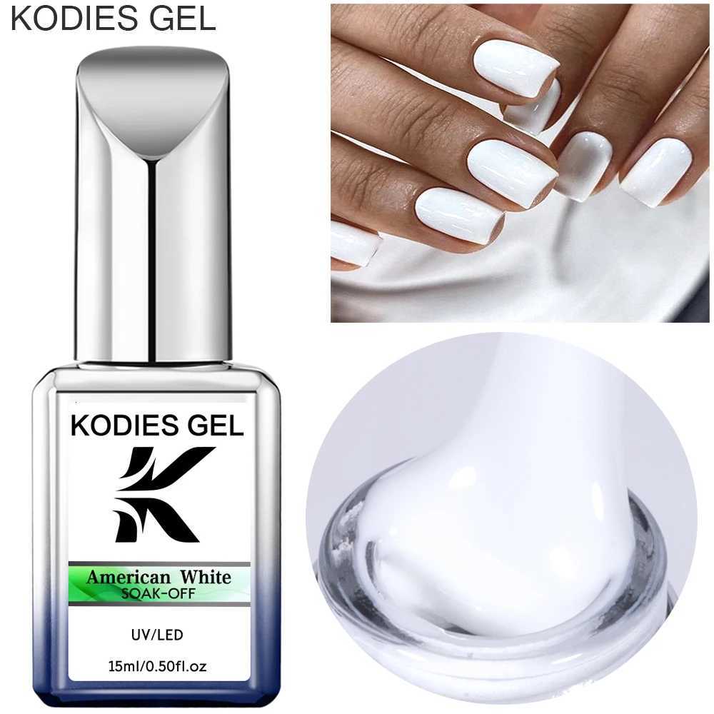 KODIES GEL American White Gel Nail Polish French Manicure Gel Polish Extra White 15ML Semi Permanent UV/LED Nails Art LacquerT251127