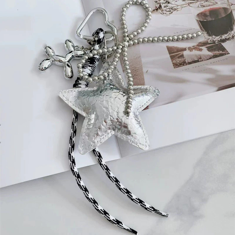 Leather Bag Premium Star Puppy Braid Rope Creative Print Versatile Keychain Pendant 251124 - view 7