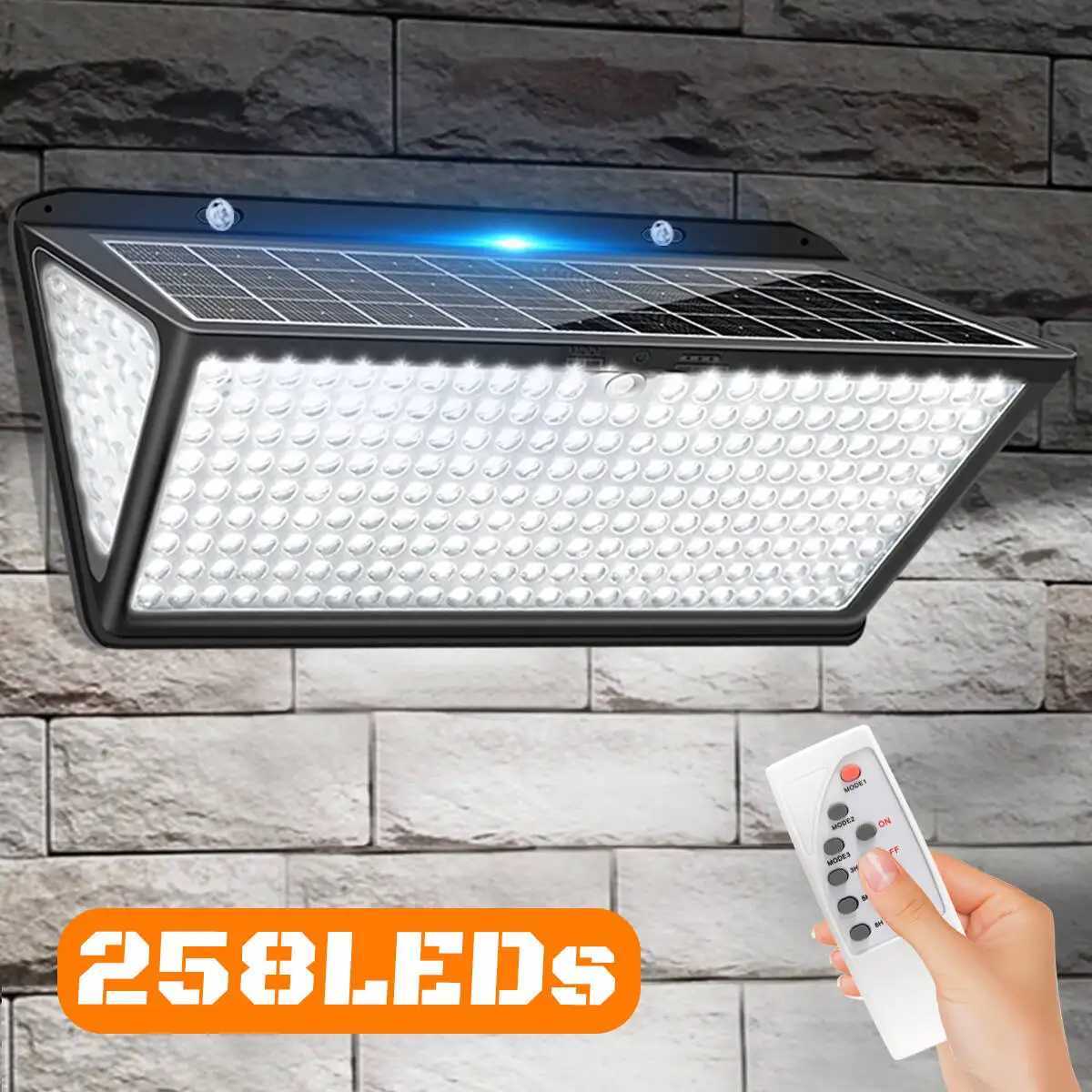Super Bright Solar Wall Lamp Solar Lights Outdoor Solar Powered Flood Lights with 3 Mode IP65 Waterproof for Outside Yard StreetM251127