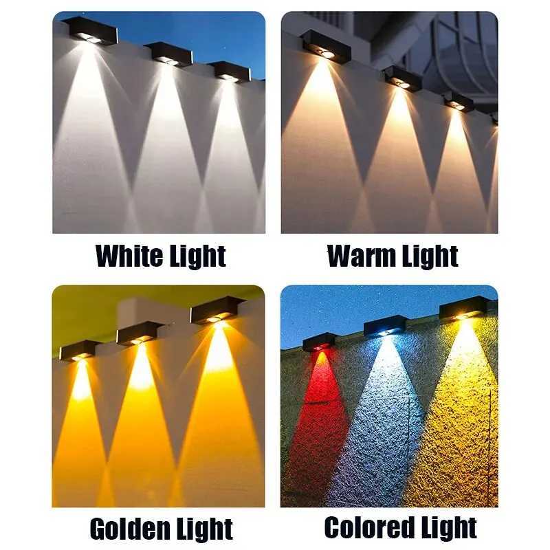 Solar Wall Lights Outdoor Square Solar Wireless Wall Mount Lights IP65 Waterproof Outdoor Wall Lamps Decorative for GardenM251127