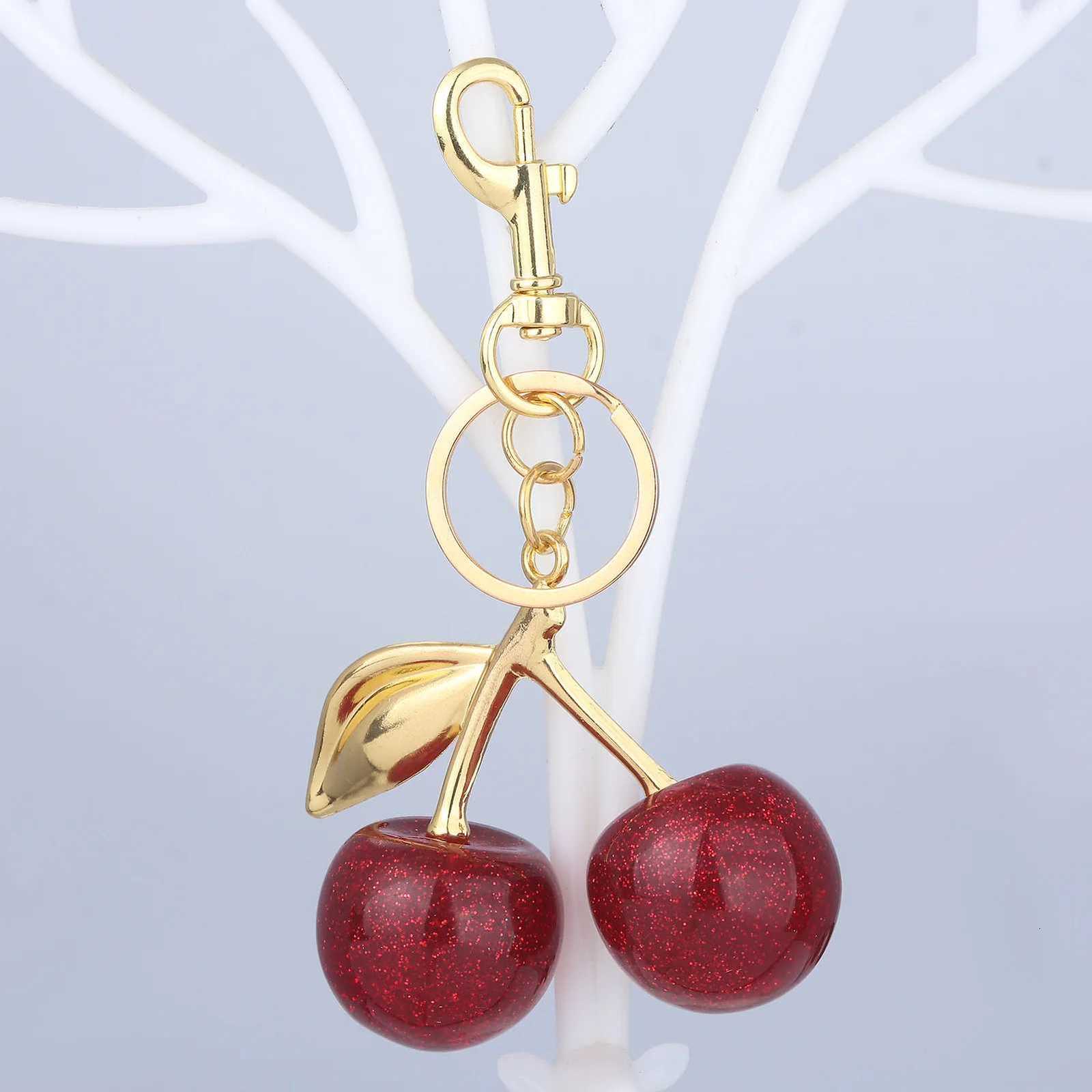 Trendy Cherry Charm Accessory For Womens Bag or Keychain Pendant Cherry Adornment Individualized Bag Decoration for Women TrendT251127