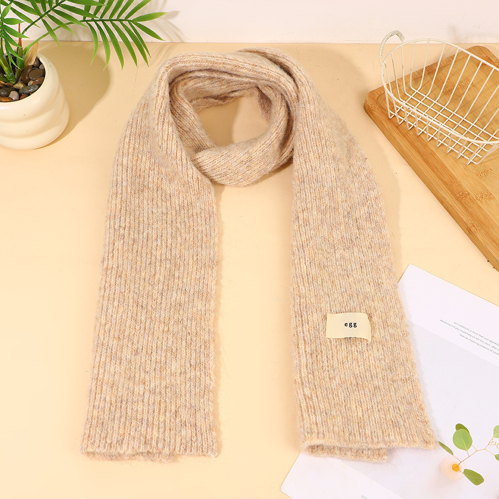 K541 New style pure color wool velvet scarf autumn and winter warm thick neckband high-end temperament knitted versatile scarf